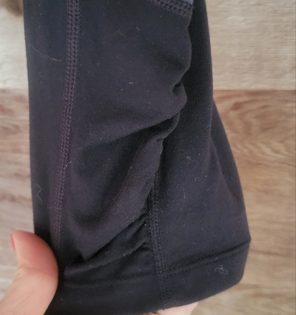 Athleta Womens Small Black Balance Capri Leggings Black with Gray and Black Trim - Picture 3 of 6